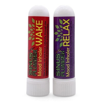 Sinus Plumber Wake & Relax Therapeutic Essential Oil Mood Inhalers - 2 Pack Kit