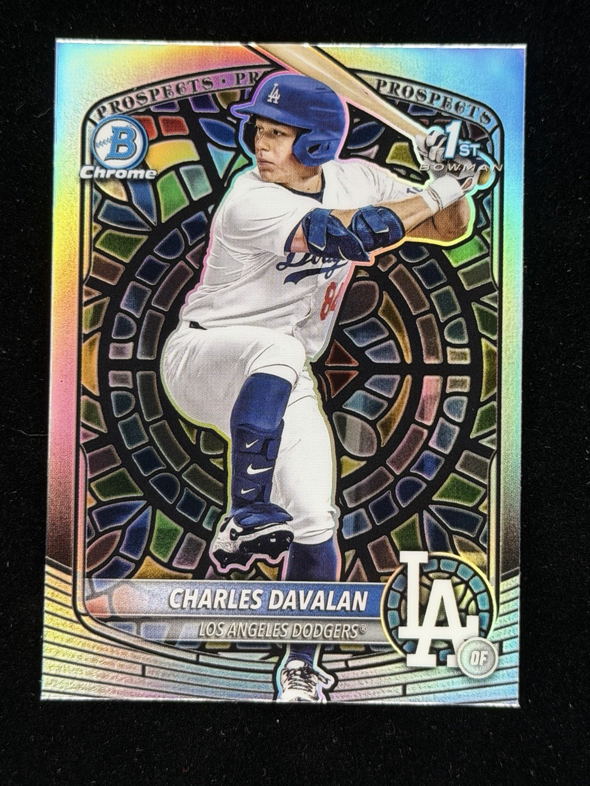 2025 Bowman Draft Charles Davalan Chrome Etched In Glass Variation SSP #BDC-96