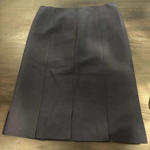 J.CREW COLLECTION Size 14 Solid pencil skirt in silk wool Navy Blue Dressy Knee