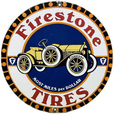 #ad #ad VINTAGE FIRESTONE TIRES PORCELAIN SIGN AUTO REPAIR GAS STATION MOTOR OIL PUMP $121.06