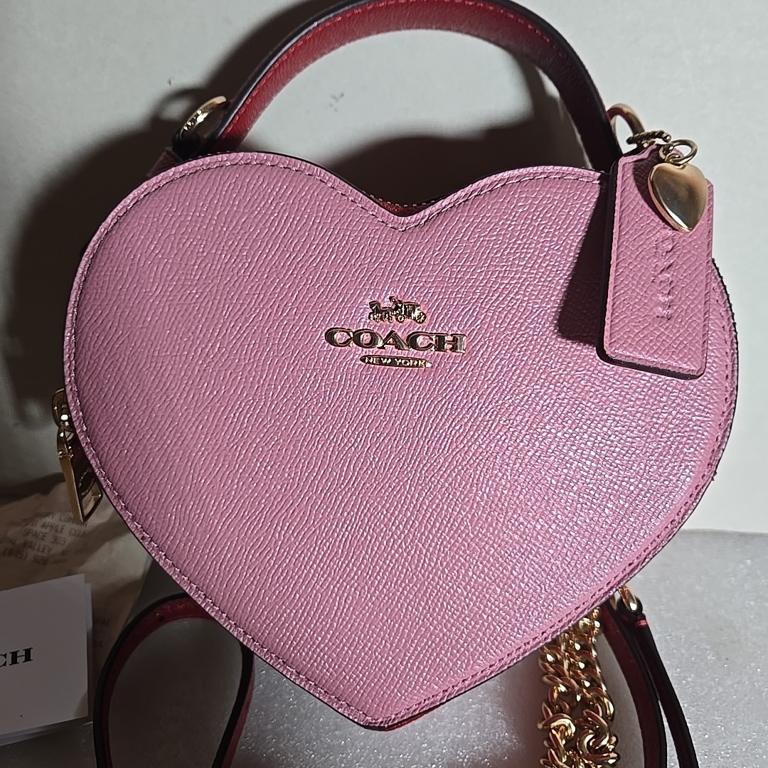 COACH トートバッグ　バレンタインハートピンクリバーシブル Coach Heart Valentines Colorblock Pink Crossbody Bag NEW (read) | eBay
