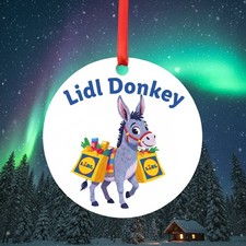 Funny Christmas Ornament  'Lidl Donkey'  Gift Joke Xmas Tree Secret Santa Gift
