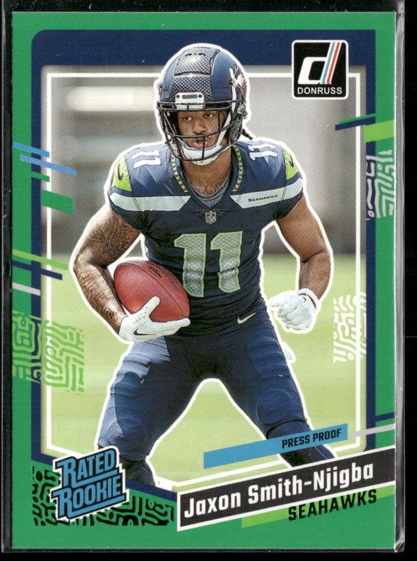 2023 Donruss #390 Jaxon Smith-Njigba Press Proof Green