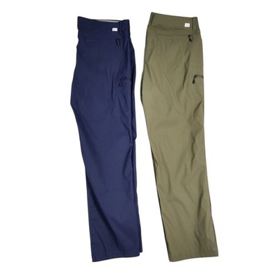 2 Pair Orvis Men's Tech Pants 40x32 Blue & Green Two Way Stretch Water Repellent