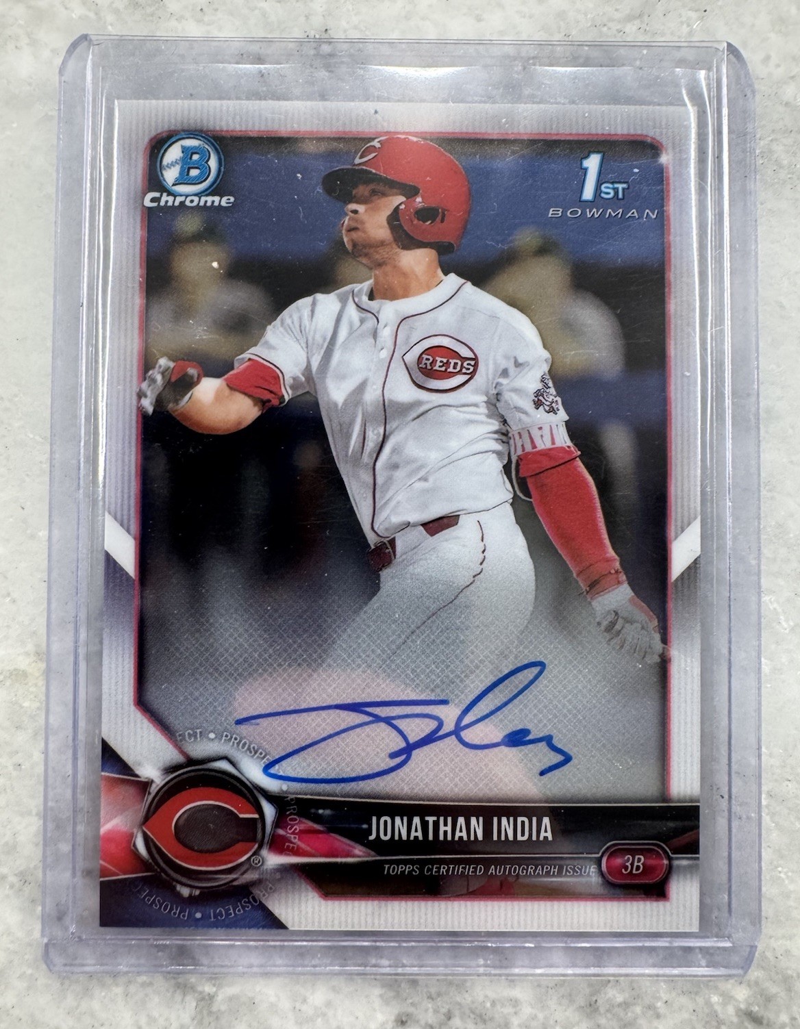 2018 Bowman 1st Chrome Draft JONATHAN INDIA Auto RC Reds Royals #CDA-JI