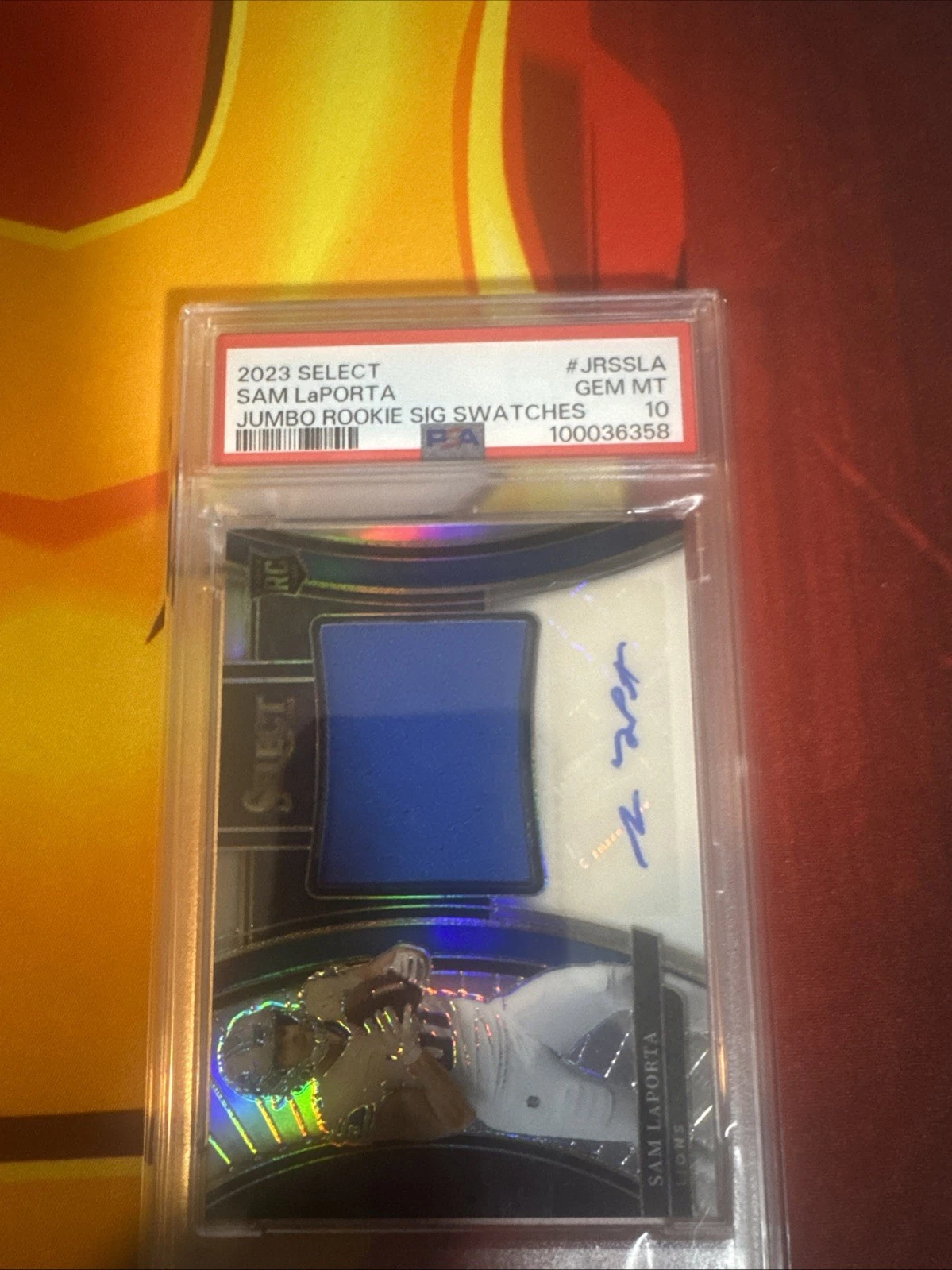 Sam LaPorta Panini Select Jumbo Rookie Signature Swatches #JRSSLA Base