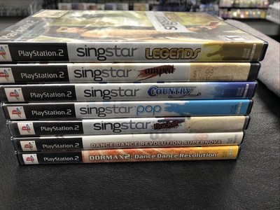J4 SingStar/Dance Bundle - DDRMAX2, SingStar Country, Legends, Amped (PS2)