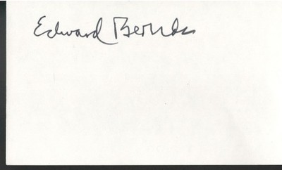 Edward L. Bernds. (1905-2000). Three Stooges Director. Signed 5x3 card. COA