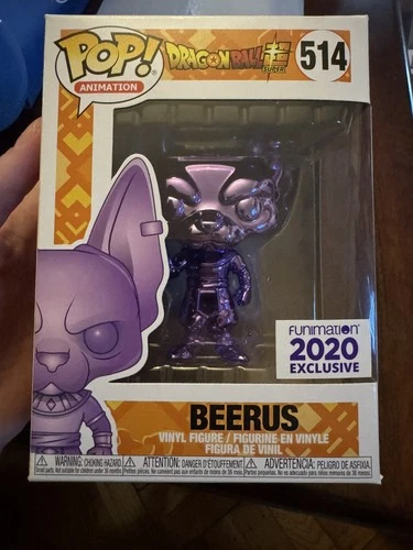 Funko Pop! Vinyl Dragon Ball Beerus (Purple Chrome) #514 Funimation W/PROTECTOR