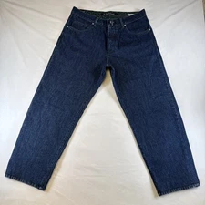 E. Marinella Men's Blue Jeans Button Fly Luxury Denim Cotton Jeans, Size 35