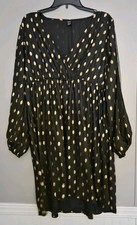Shein Dress Black And Gold Pokadot  Size XL