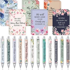 24 Sets Christian Bulk Gifts for Women Christmas Bible Verse Pens Notebooks Reli