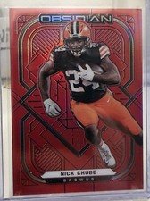 2021 Panini Obsidian - Nick Chubb #23 Etch Red /26