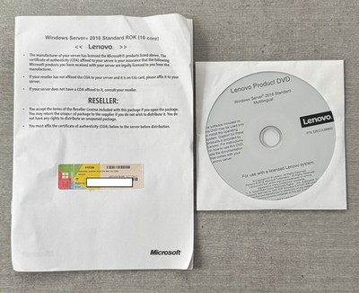 MS Windows Server 2016 Standard OEM Vollversion für Lenovo Server (MUI)
