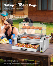 Hot Dog Roller, 18 Hot Dog 7 Rollers, for Home  Commercial