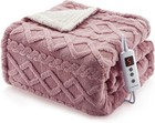 Heated Throw Blanket - Thick Tufted Sherpa Electric Blanket Throw with 10 Hea...