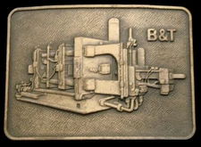 PE06107 GREAT VINTAGE 1970s **B&T GAS COMPRESSORS** BRASSTONE OILFIELD BUCKLE
