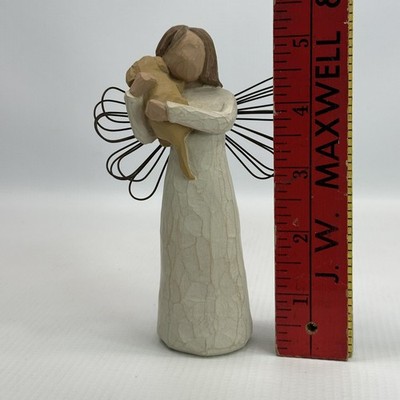 Vintage Willow Tree Angel Of Freedom Figurine Hand Painted Resin Beige Wings