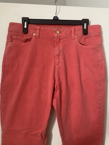 Michael Kors Izzy Cropped Skinny Damenjeans Größe 12 korallenrosa - Bild 2 von 8