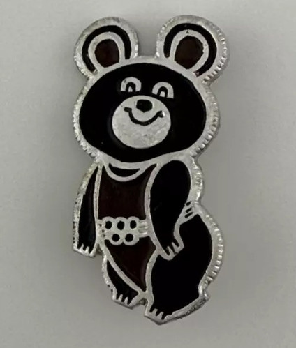 Mischka Bär Anstecker Maskottchen Olympia Moskau Abzeichen - Bild 1 von 2