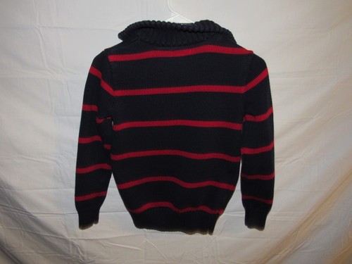 Polo Ralph Lauren Boy's Blue Red 1/4 Zip Up Sweater Cotton Size M - Picture 3 of 4