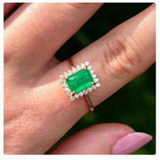 Natural Emerald Ring 925 Sterling Siver Ring Handmade Ring Wedding Ring