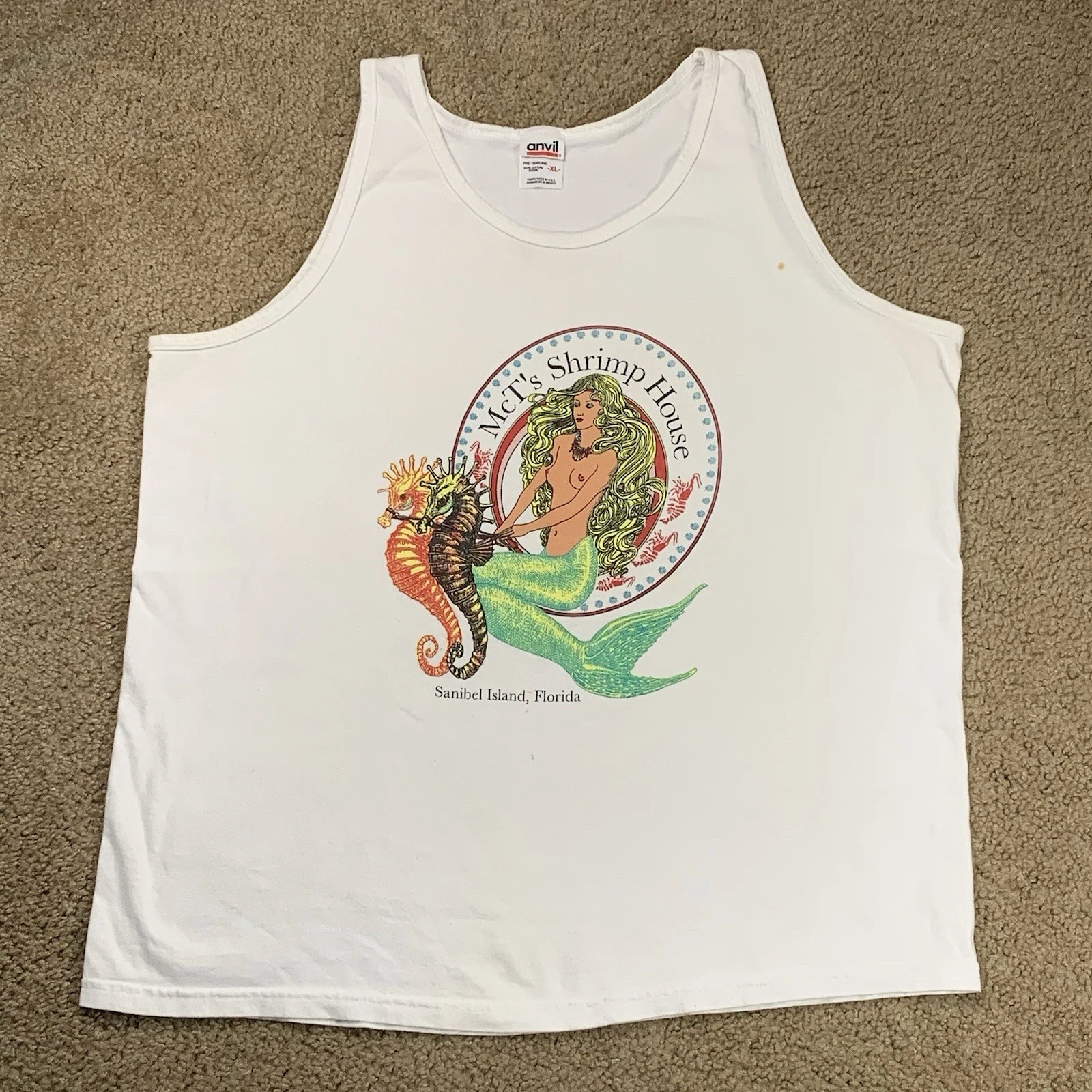 NSFW VTG Anvil Mens XL White Tank Top Mermaid Seahorse Nature Mythical Florida
Opens in a new window