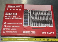 80-Piece Premium Magnetic Impact Nut Driver Set Metric  SAE with Socket Adapter