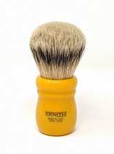 Butterscotch Chubby - Large Knot Silvertip Brush by Zenith Made In Italy P19