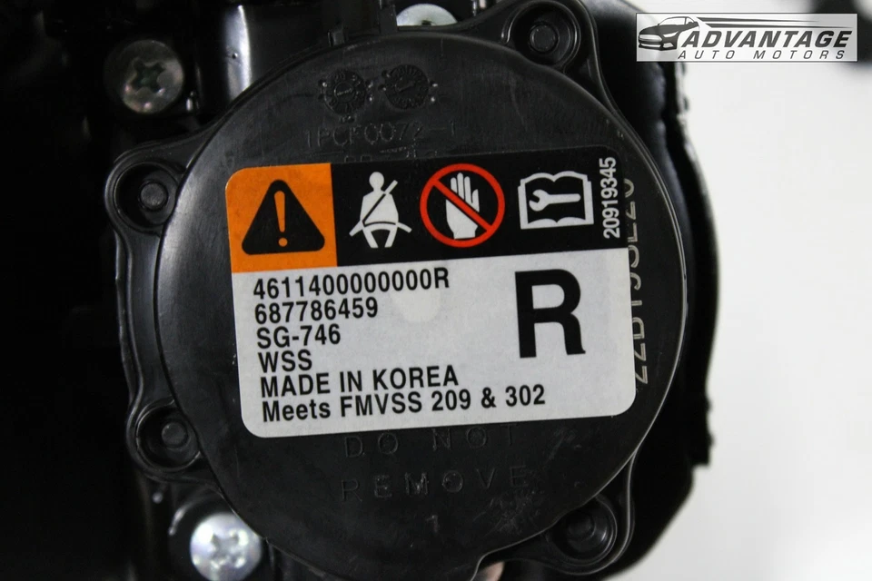 Cinturón de seguridad delantero derecho Chevrolet Spark 2016-2022 negro azabache OEM Foto 4 de 4