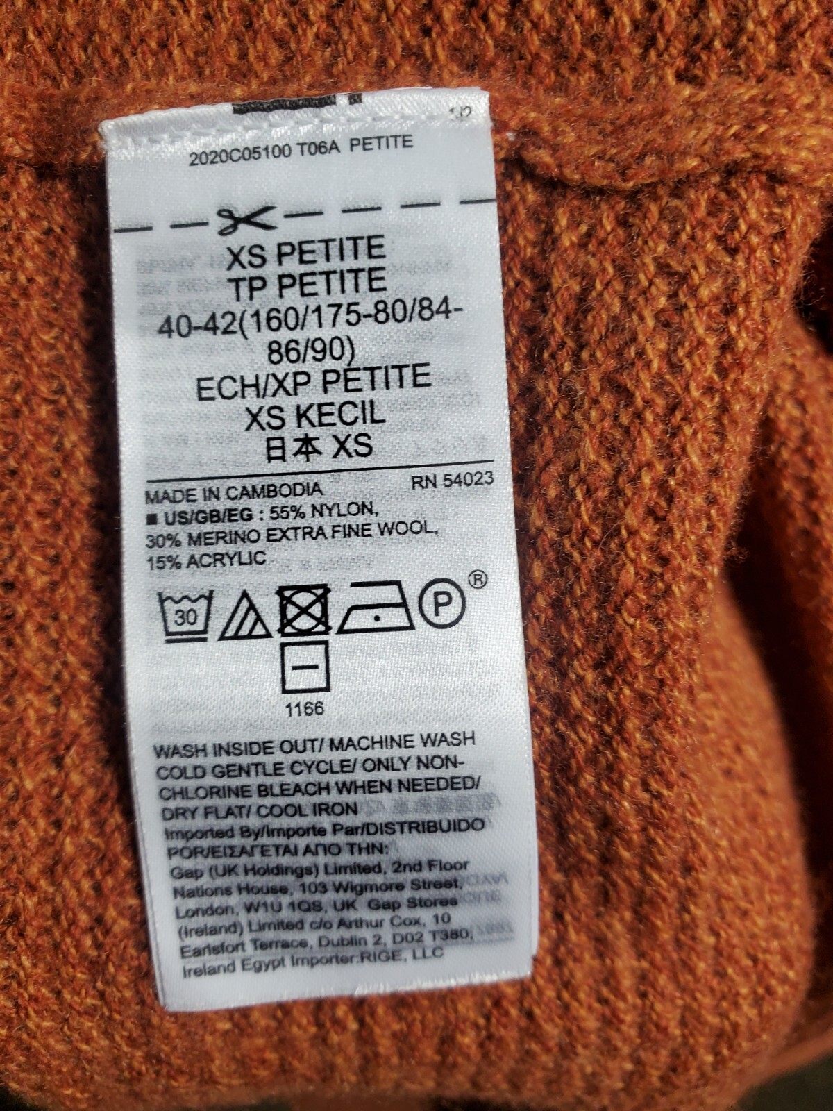 Gap Pullover Sweater Pullover Orange XS Chest 36"… - image 7