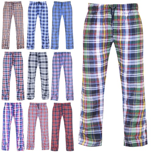 Mens Pyjama Bottoms Sleeping PJs Soft Nightwear Trouser Cotton Woven Stripe Pant - Picture 1 of 11