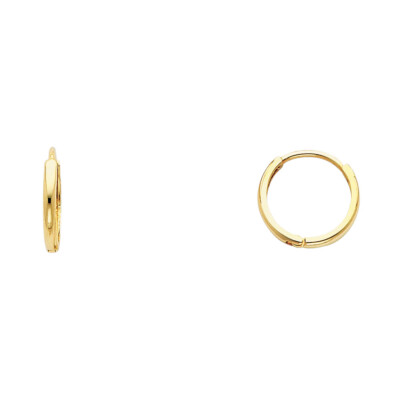 Ioka - 14K Gold 2 mm Dicke Huggies klappbare Ohrringe