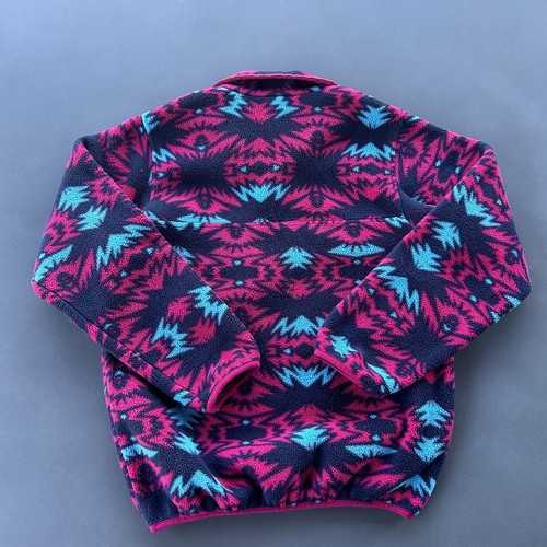 Patagonia Aztec Synchilla Snap-T Fleece Girls Medium 10 Pullover Pink 65545 EUC - Picture 2 of 8