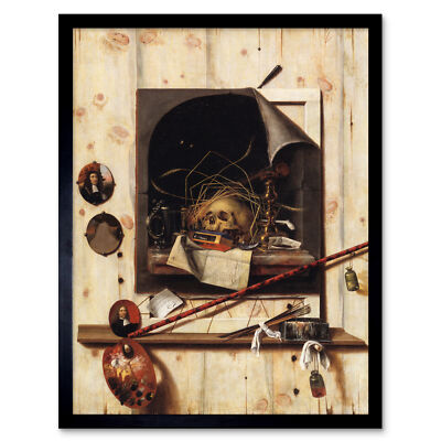 Gysbrechts Studio Wand Vanitas Stillleben Trompe L'oeil Wandbild Kunstdruck gerahmt