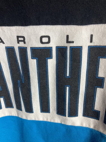 Carolina Panthers Shirt Mens S Crewneck Pullover Logo NFL SpellOut Tailgate - Picture 3 of 8
