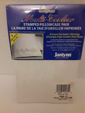 Janlynn Stamped Pillowcase Pair "Bluebirds" Birds On A Branch New 2 Cases