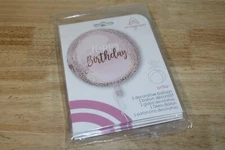 5 PACK 15" Happy Birthday Pink Orbz Foil Decorative Party Balloon Anagram