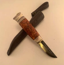 Kauhavan Puukkopaja Reindeer antler/curly birch #604