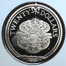 1985 British Virgin Islands TREASURE Nocturnal OLD Proof Silver $20 Coin i109778