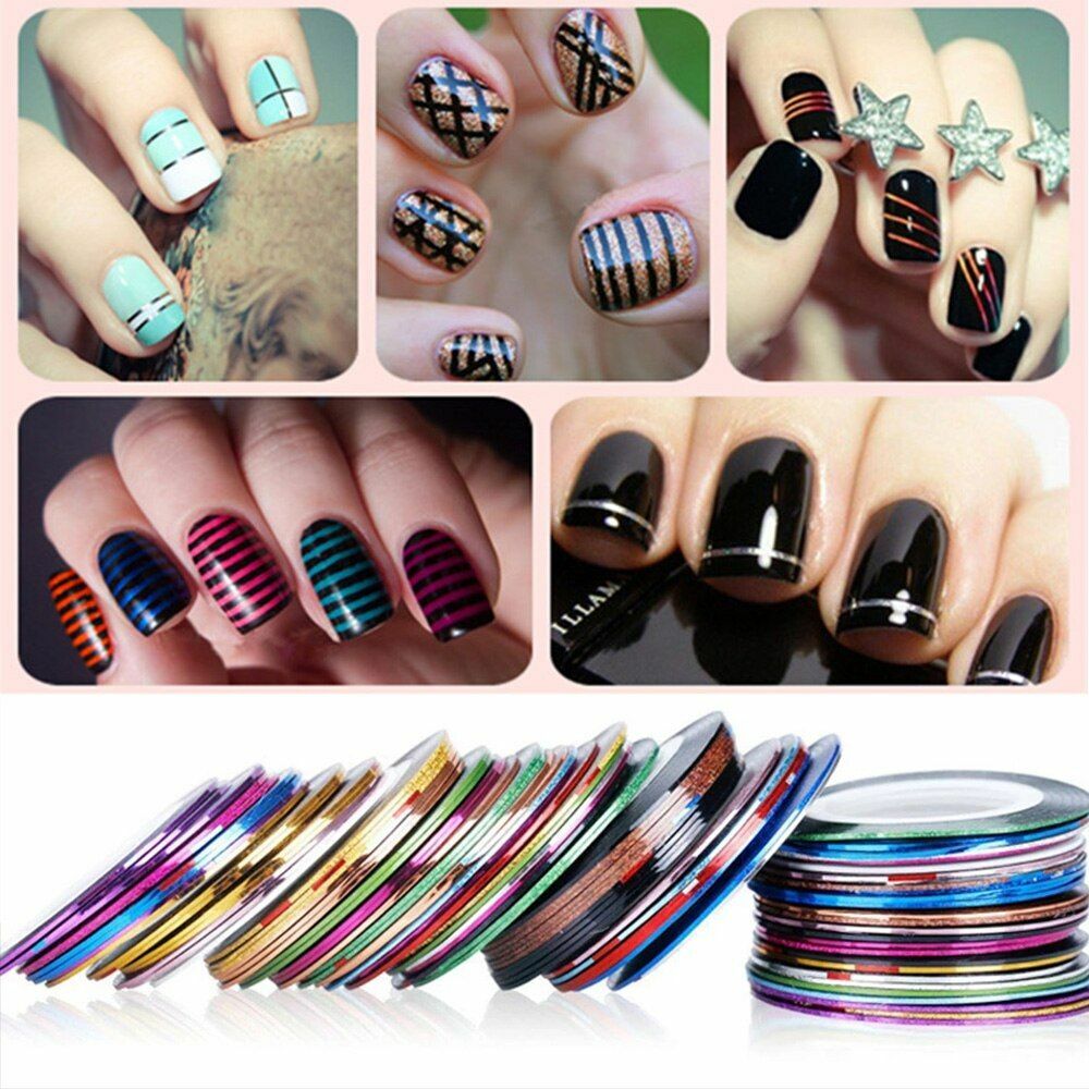 10/20/30Pcs Mixed Colors Nail Striping Tape Set Nail Art Sticker Decorations DIY | eBay 10/20/30Pcs Mixed Colors Nail Striping Tape Set Nail Art Sticker Decorations DIY | eBay