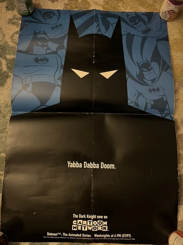 24" X 36" 1998 Batman Animated Series Cartoon Network Promo Poster Thick Folded