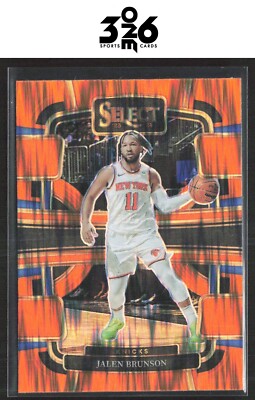 Jalen Brunson 2023-24 Panini Select Orange Flash Prizms #7