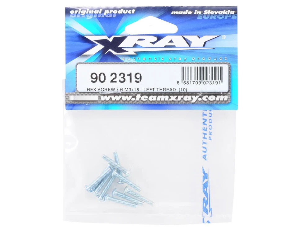 XRAY HEX SCREW SH M3x 18 links Gewinde XRA902319 XB8 2023, XB8E 2023, XT8 2024,  - Bild 2 von 2