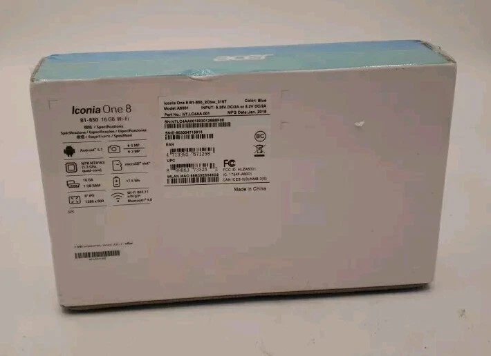 Acer Iconia One 8 Blue Tablet 16 GB Brand New and Sealed - Image 3 of 4