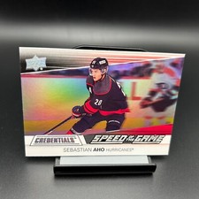 2021-22 UD Credentials Speed of the Game #18 Sebastian Aho Carolina Hurricanes