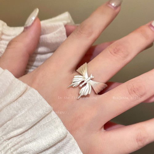 Lovely 925 Silver Butterfly Fashion Jewelry Ring For Womens Girl Adjustable Size - Bild 13 von 22