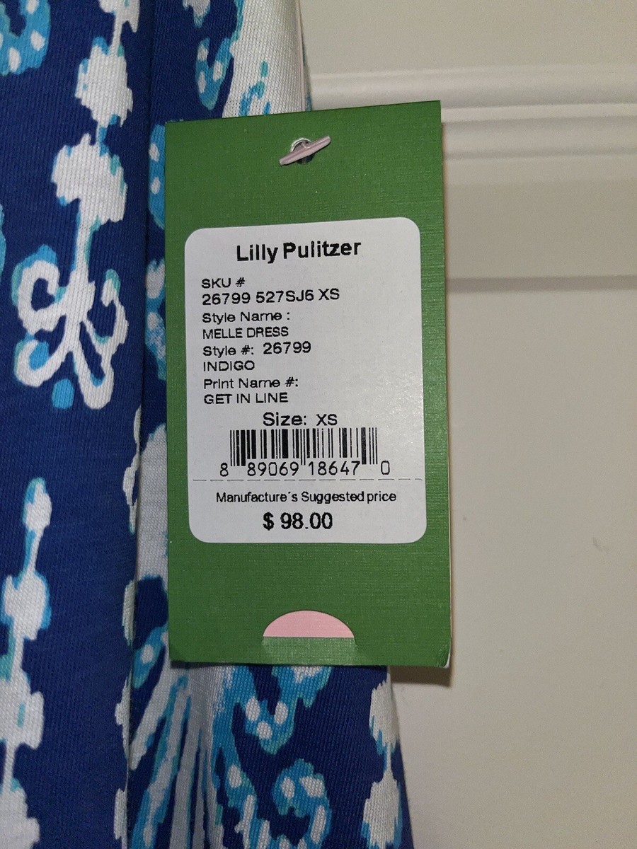 Lilly Pulitzer Melle Dress in Indigo Get in Line Size XS NEW | eBay