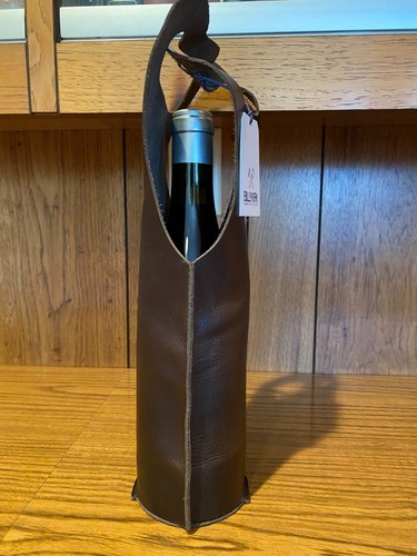 Borsa vino Billykirk NYC X Solo Vino fatta a mano in pelle nera bottiglia singola nuova - Foto 10 di 12