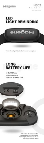 H303 Heart Rate Sensor Bluetooth AND Upgrade H64 HR Monitor With Chest Strap - Picture 4 of 11